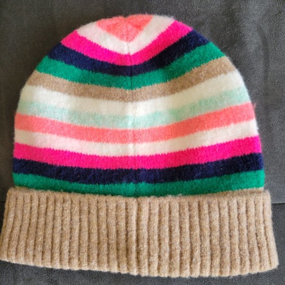 NWOT JCrew Multi Color Striped Hat One Size - Picture 3 of 3